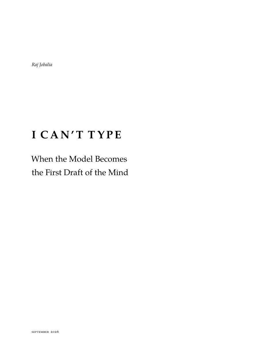 Cover of I Can’t Type